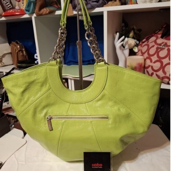 HOBO International Lime Green Designer Hobo Bag - Picture 3 of 8